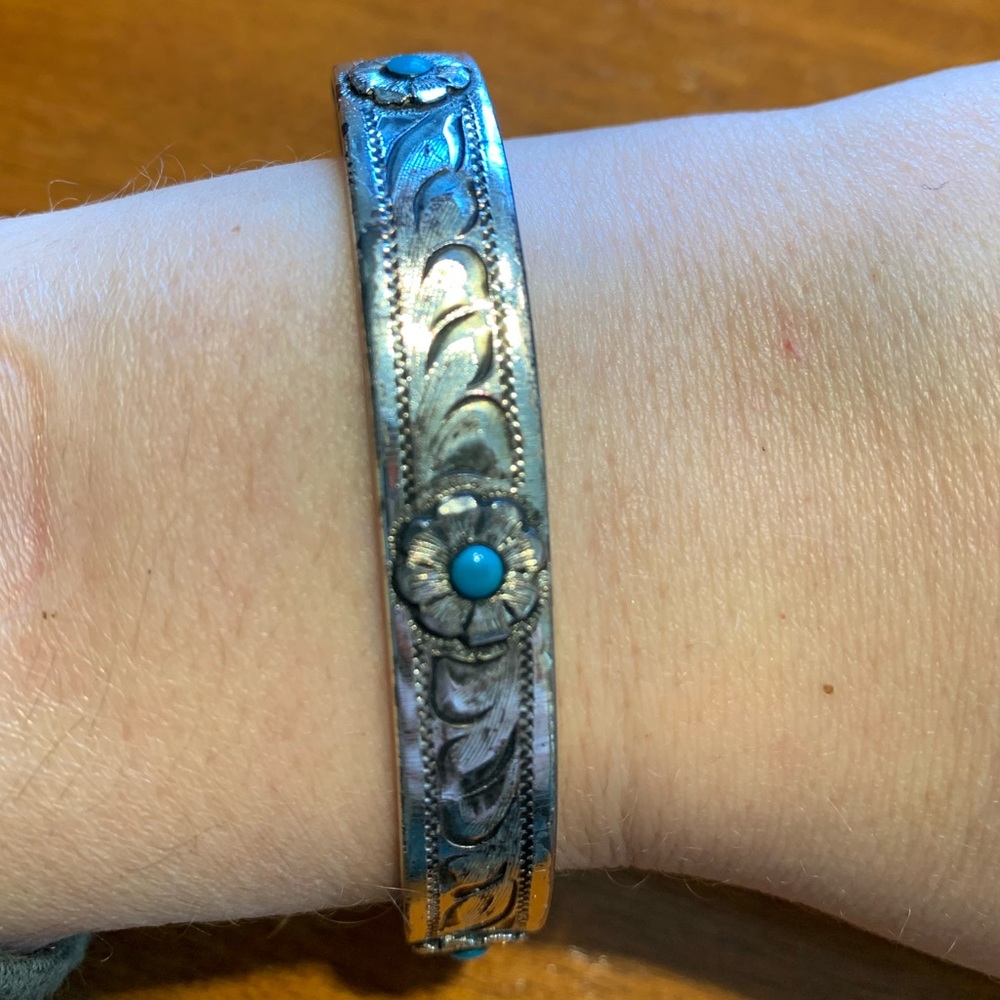 Justin Silver & Turquoise Bracelet